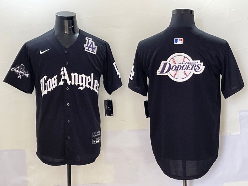 Men Los Angeles Dodgers Blank Black Five generations Joint Name 2025 Nike MLB Jersey style 89